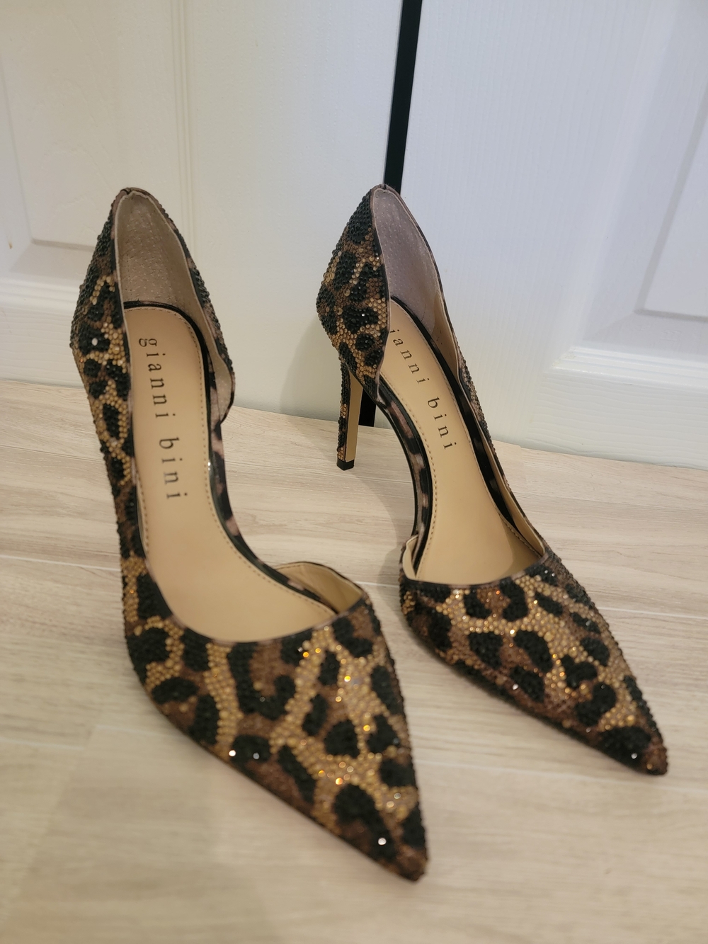 Gianni Bini Leopard Sequin Pointed Toe Pumps - Brown - Picture 2 of 6